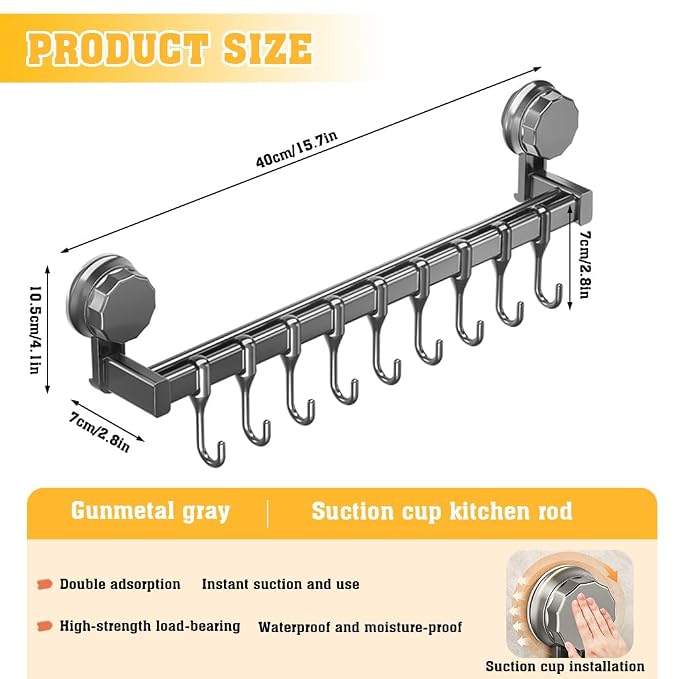 No Drill Kitchen Utensil Rack