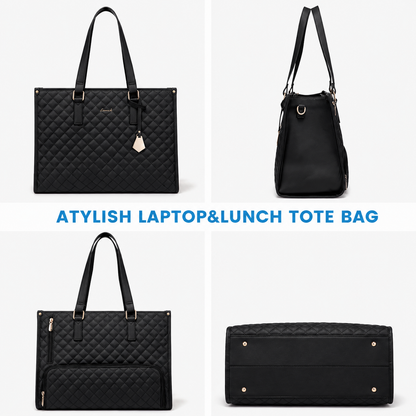 2-in-1 Women's Tote Bag - Laptop + Lunch, One Elegant Bag