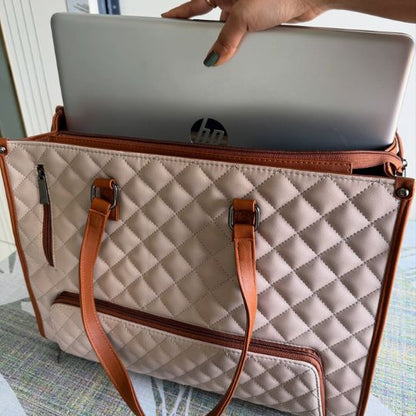 2-in-1 Women's Tote Bag - Laptop + Lunch, One Elegant Bag